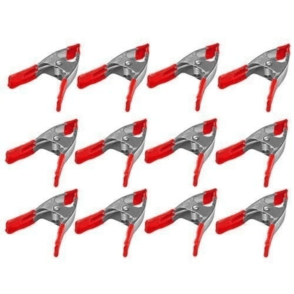 Metal Spring Clamps w/ Rubber Tips, Large Steel Clips, Jaw Opening