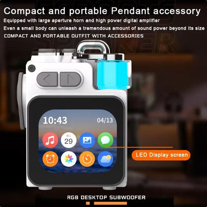 LED Display Wireless Mechanical Speaker With RGB Subwoofer  Alarm Clock 2