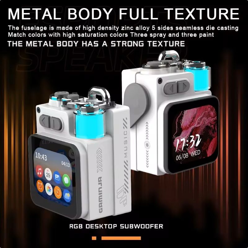 LED Display Wireless Mechanical Speaker With RGB Subwoofer  Alarm Clock 3