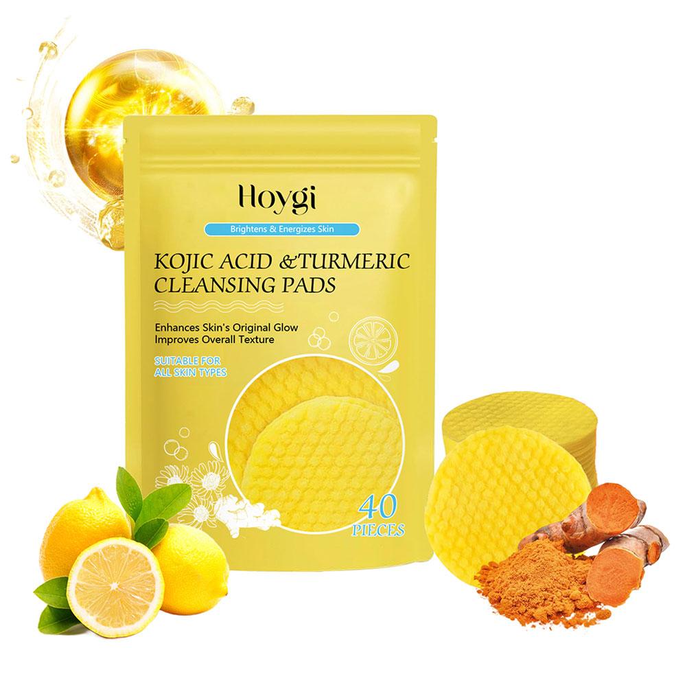 Turmeric Kojic Acid Cleansing Pads Exfoliating Pads For Glowing Skin Brightening Facial Sponges Wit 6