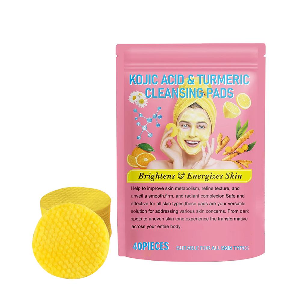 Turmeric Kojic Acid Cleansing Pads Exfoliating Pads For Glowing Skin Brightening Facial Sponges Wit 8