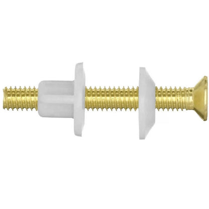 2 Pcs Brass Toilet Seat Hinge Bolts and Nuts Replacement – 3/8 Brass Metal Screws for Secure Fit & Durability