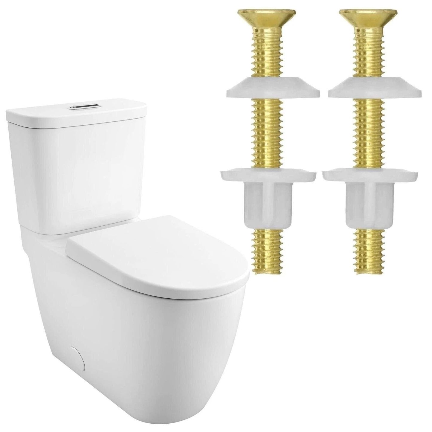 2 Pcs Brass Toilet Seat Hinge Bolts And Nuts Replacement  38 Brass Metal Screws For Secure Fit  Dur 1