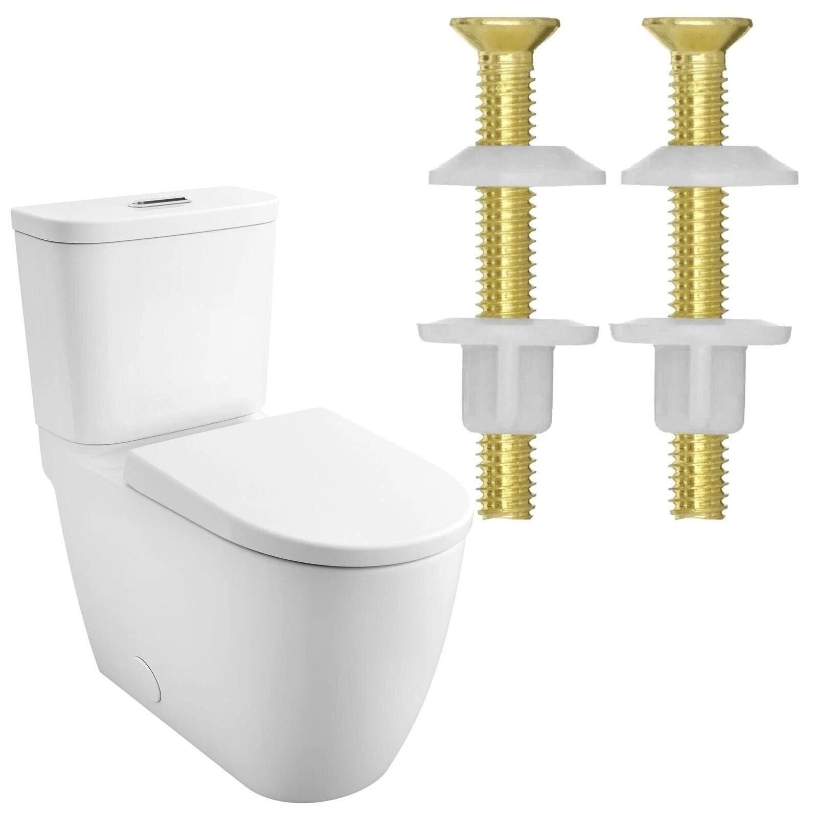 2 Pcs Brass Toilet Seat Hinge Bolts And Nuts Replacement  38 Brass Metal Screws For Secure Fit  Dur 1