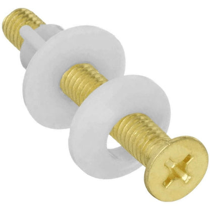 2 Pcs Brass Toilet Seat Hinge Bolts And Nuts Replacement  38 Brass Metal Screws For Secure Fit  Dur 4