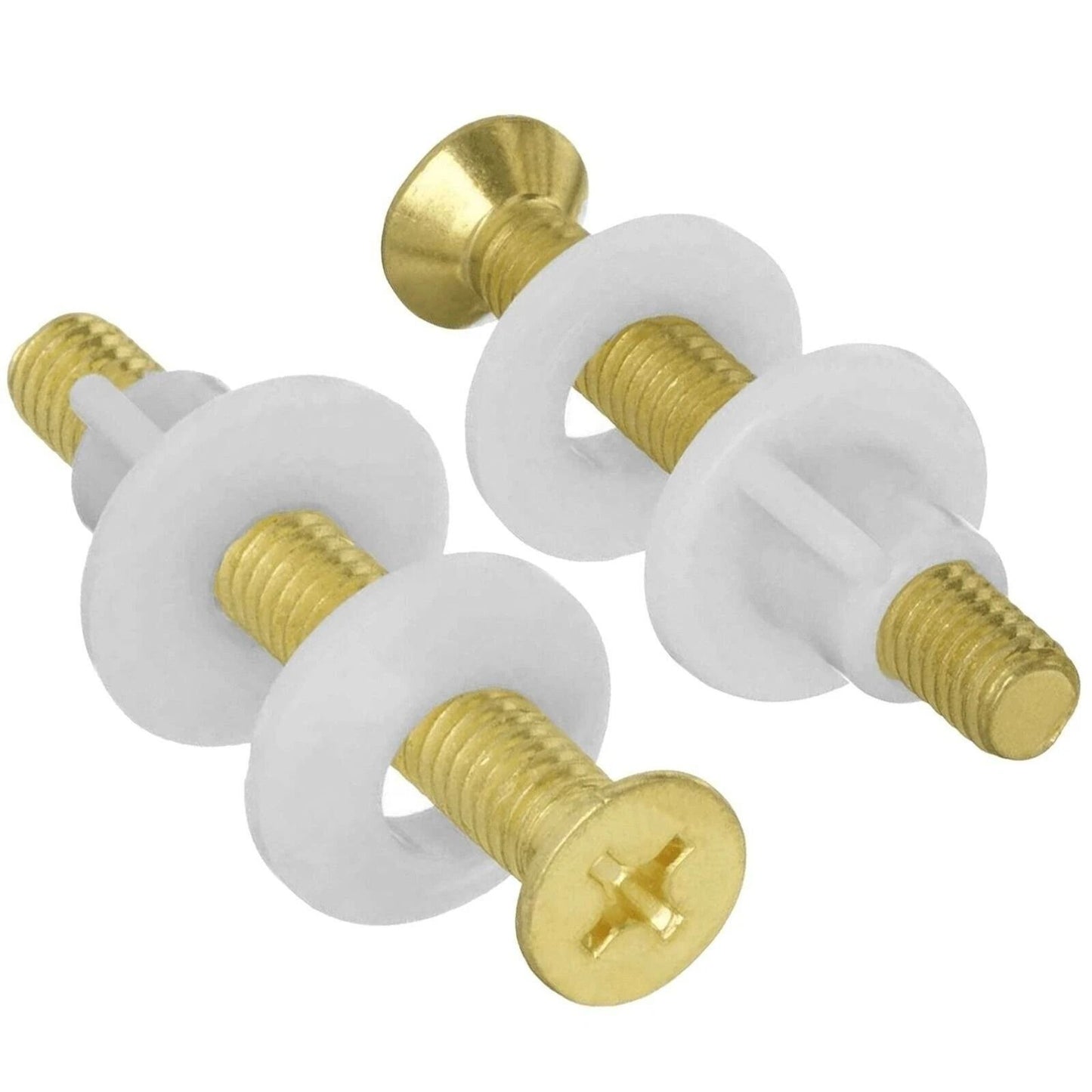 2 Pcs Brass Toilet Seat Hinge Bolts And Nuts Replacement  38 Brass Metal Screws For Secure Fit  Dur 5