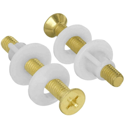 2 Pcs Brass Toilet Seat Hinge Bolts And Nuts Replacement  38 Brass Metal Screws For Secure Fit  Dur 5