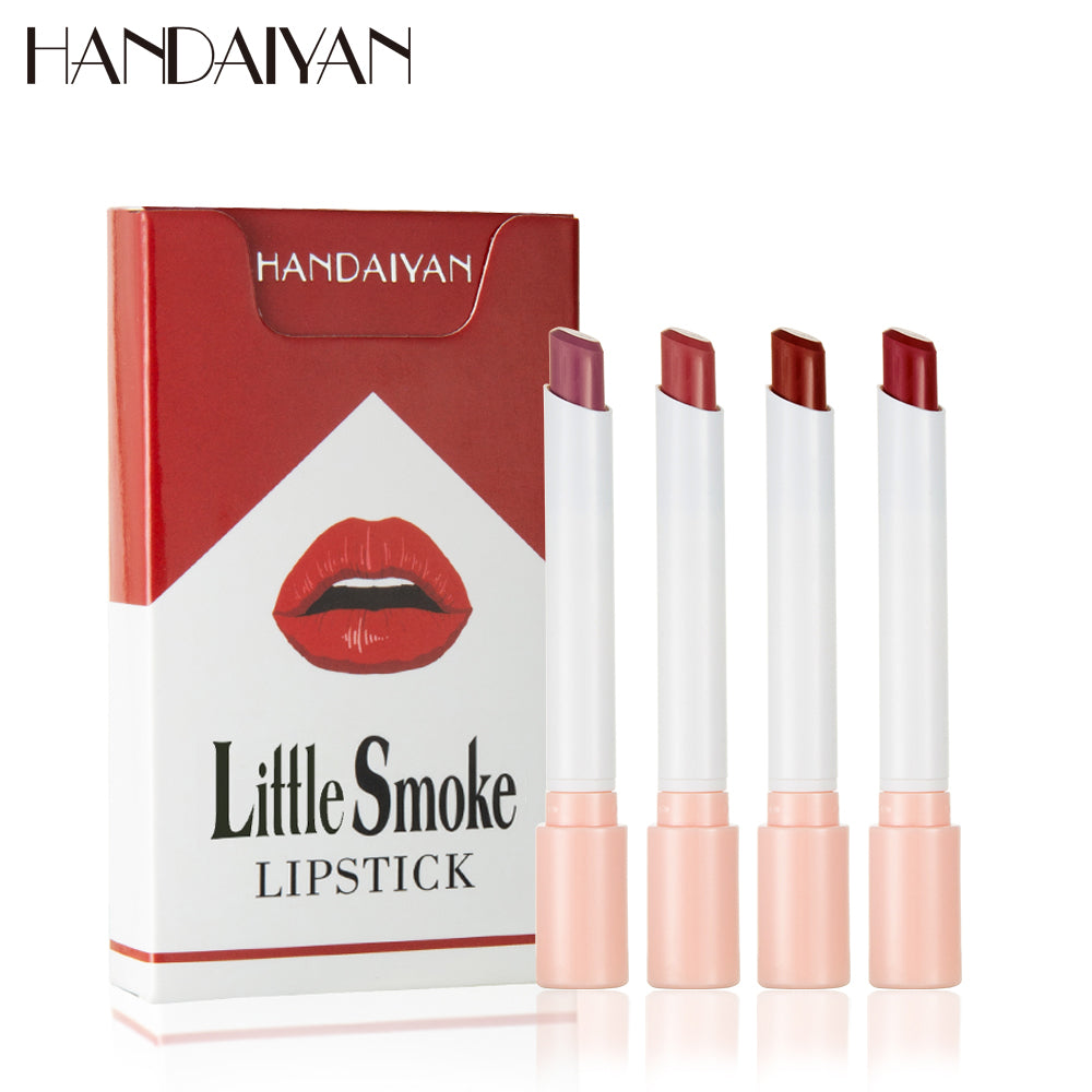4 Pack Velvet Matte Lipstick Set,Handaiyan Small Cigarette Lipstick, Lightweight, Intense Pigment, Non Drying Formula