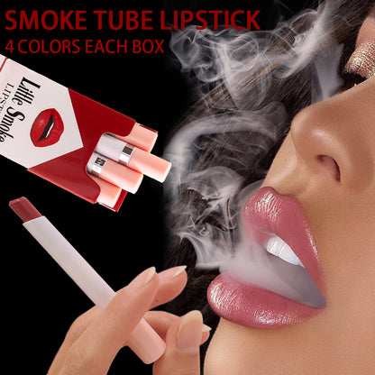 4 Pack Velvet Matte Lipstick Set,Handaiyan Small Cigarette Lipstick, Lightweight, Intense Pigment, Non Drying Formula