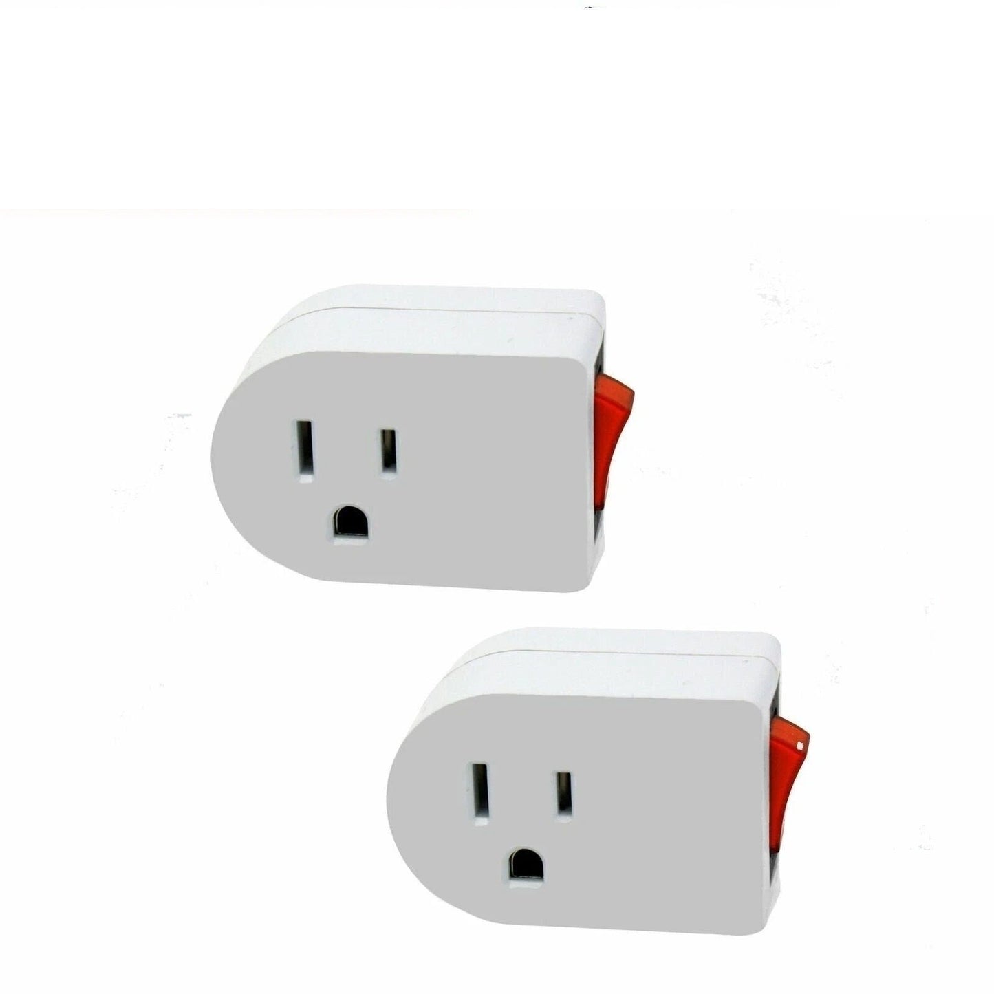 2Pack 3Prong Grounded AC Power Wall Tap  Single Outlet With ONOFF Switch 1