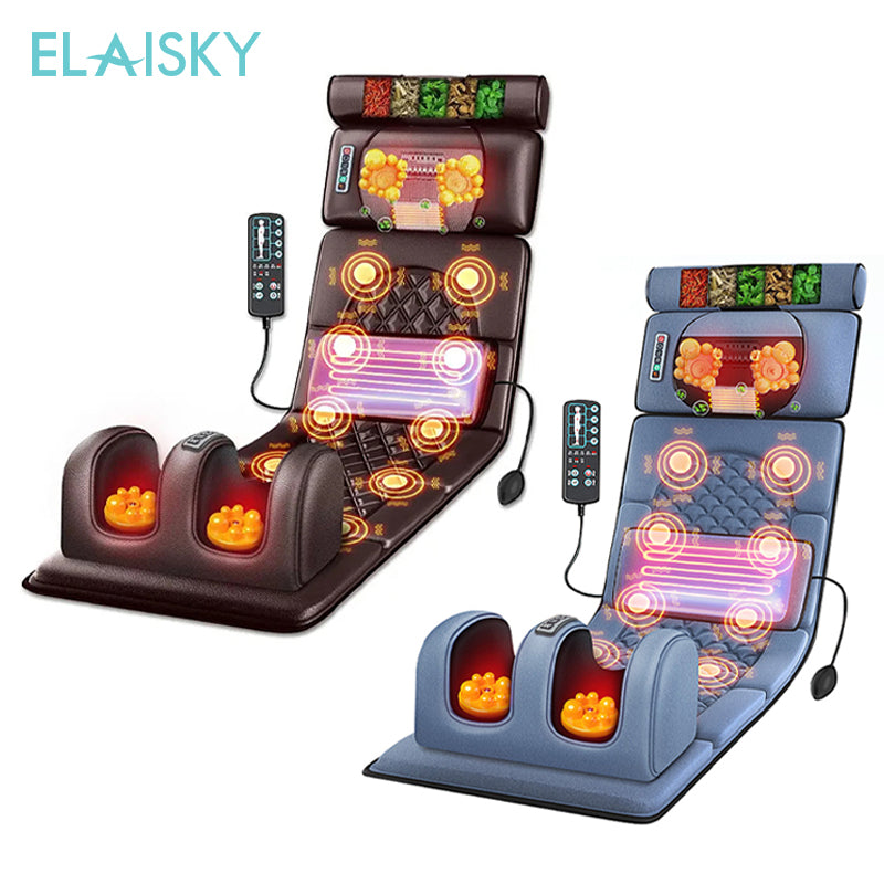 Electric Massage Mattress Vibrating Heating Infrared Massager Cushion for Neck, Back & Foot Full Body Pain Stress Relief