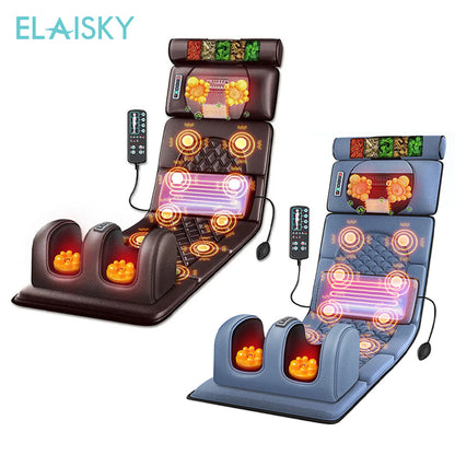 Electric Massage Mattress Vibrating Heating Infrared Massager Cushion for Neck, Back & Foot Full Body Pain Stress Relief