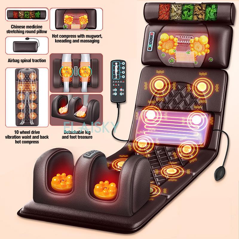 Electric Massage Mattress Vibrating Heating Infrared Massager Cushion For Neck Back  Foot Full Body 5