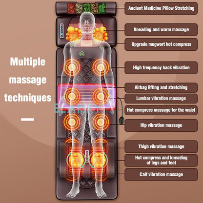 Electric Massage Mattress Vibrating Heating Infrared Massager Cushion For Neck Back  Foot Full Body 4