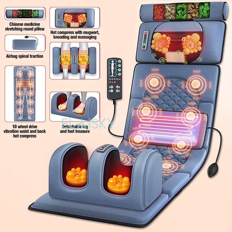 Electric Massage Mattress Vibrating Heating Infrared Massager Cushion For Neck Back  Foot Full Body 6