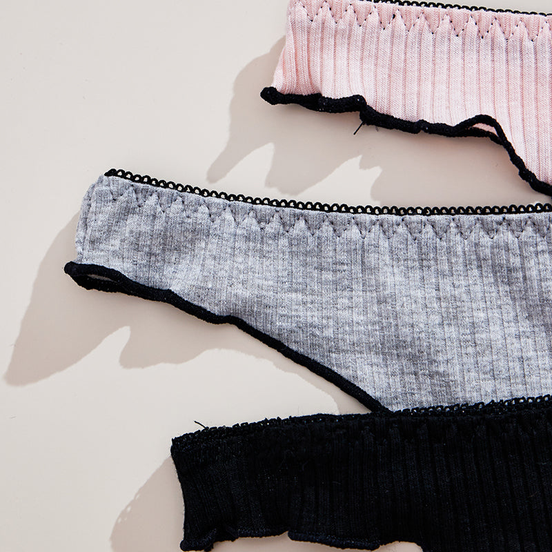 3Pcs Women Thong Panties LowRise Cotton Lingerie Sexy  Comfortable Tangas For Everyday Wear 2