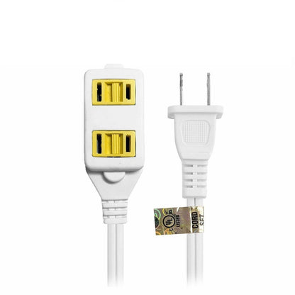 2 Pcs 3Prong Grounded AC Power Extension Cord 6 FT Wall Tap Outlet W ONOFF Switch Button 3