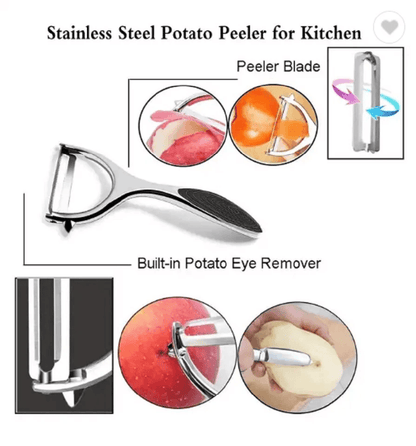 Stainless Steel Vegetable  Fruit Peeler Non Slip Handle Potato Peeler Dual Edge High Carbon Blade S 4