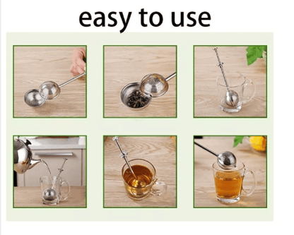 Long Handle Tea Ball Infuser Stainless Steel Reusable Strainer For Loose Leaf Tea Lovers 3