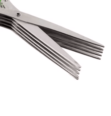 Multifunctional 5 Layers Stainless Steel Knives Kitchen Scissors Scallion Cutter Herb Laver Spices  6