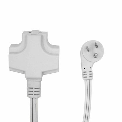 ETL Certified 6 Ft 16 Gauge Extension Cord 3 Grounded Outlets Flat Angle Plug White Power Cord 3