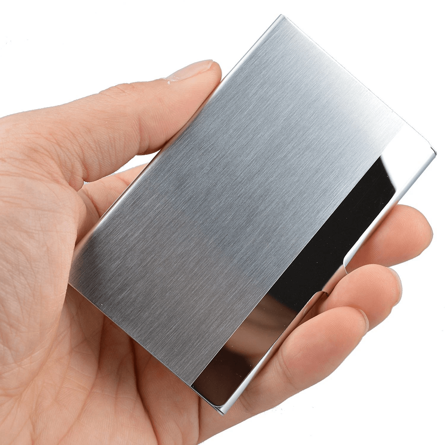 Stainless Steel Card Holder Case, Slim Pocket Metal Wallet for Business, ID & Credit Cards
