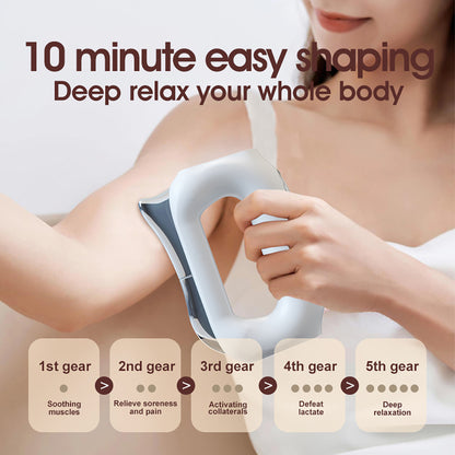 Portable Electric Heating Fascia Massager with Body Scraping Microcurrent & Vibration Muscle Relaxation