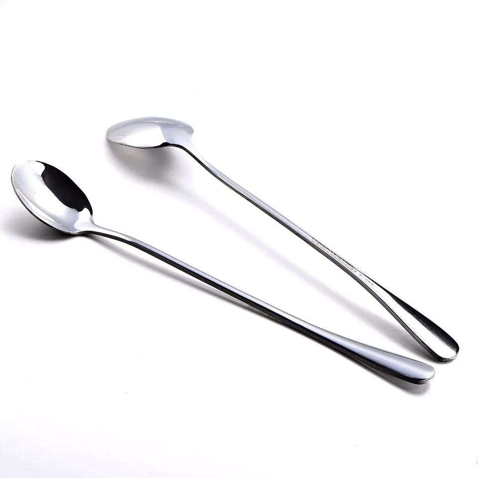 Stainless Steel Mixing Spoons Iced Tea  Ice Cream Long Handle Set Premium Corrosion Resistant Desse 2