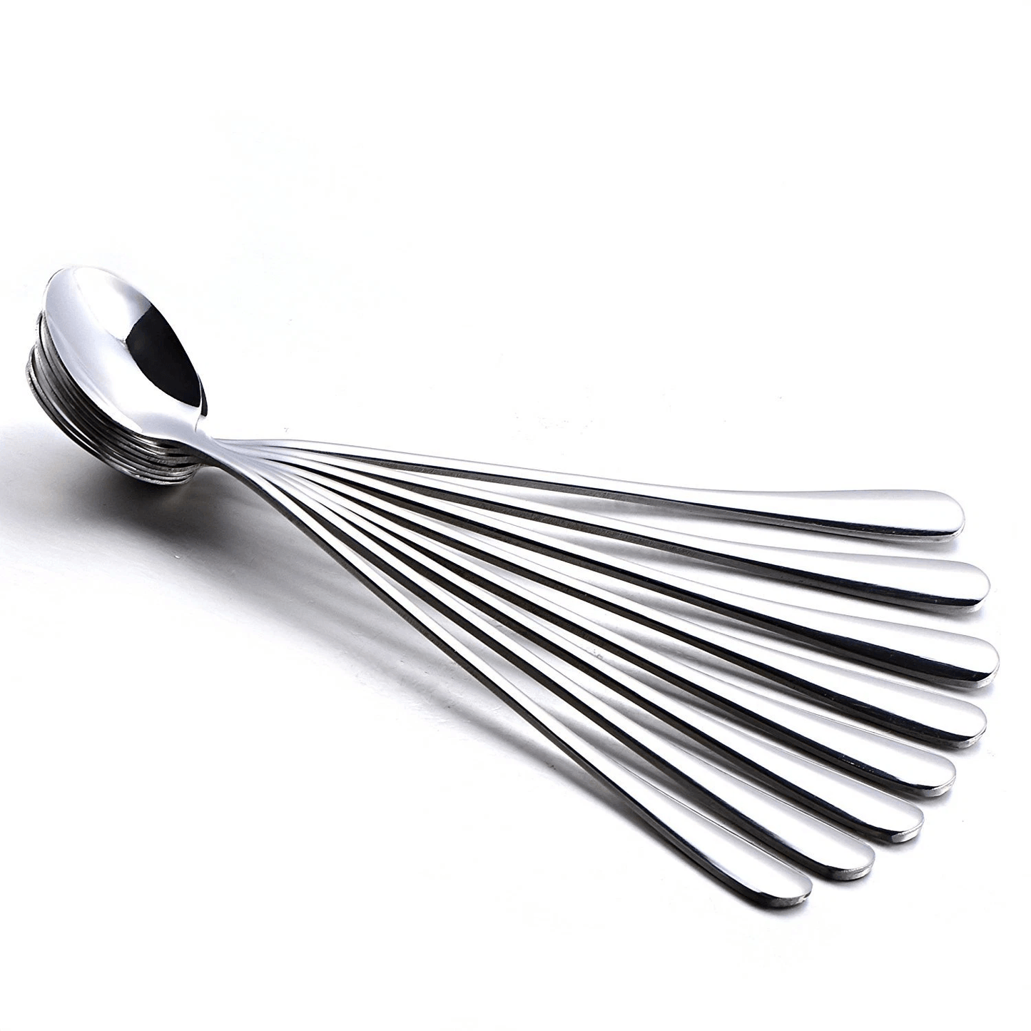 Stainless Steel Mixing Spoons, Iced Tea & Ice Cream Long Handle Set, Premium Corrosion Resistant Dessert Spoons