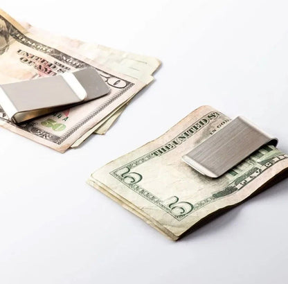 Sleek Stainless Steel Money Clip Compact Durable Silver Cash Pocket Holder for Men Women Minimalist Wallet Alternative