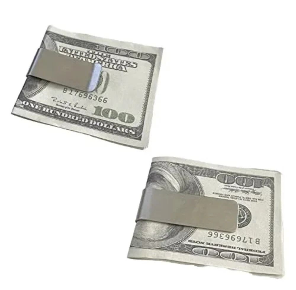 Sleek Stainless Steel Money Clip Compact Durable Silver Cash Pocket Holder For Men Women Minimalist 1