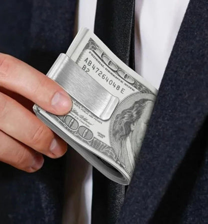 Sleek Stainless Steel Money Clip Compact Durable Silver Cash Pocket Holder For Men Women Minimalist 2