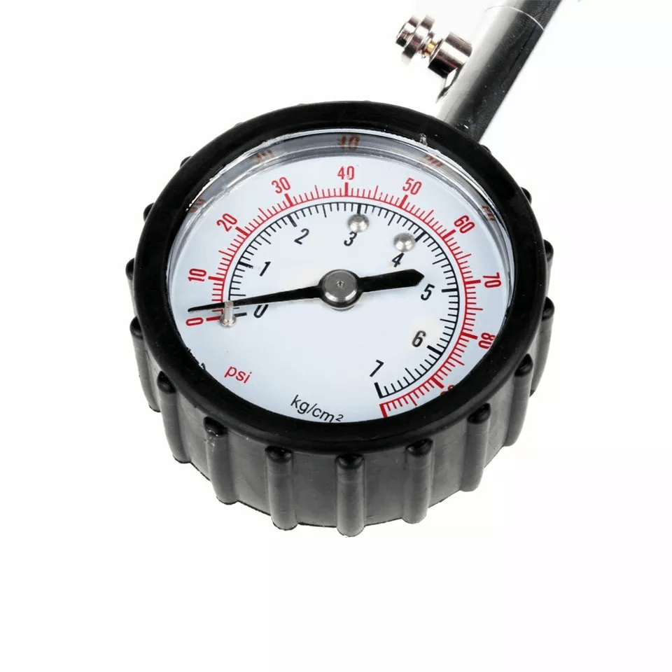 Premium Flexible Hose Truck Car Tire Pressure Gauge PSI Air Meter Tester Heavy Duty Auto Tire Press 4