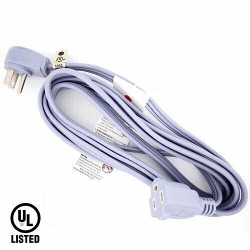 12 Foot Indoor Power Extension Cord, Heavy Duty, Wall Hugger Design, UL Certified for Home Use