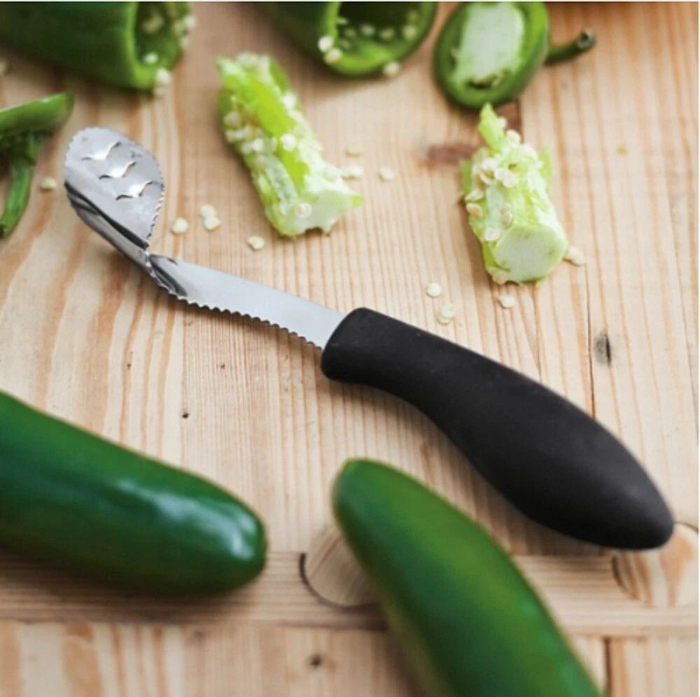 Jalapeno Corer Cutter Stainless Steel Pepper Slicer Tool For Tomatoes Strawberries Fruit Prep Ergon 1