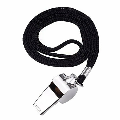 Dual Metal Sports Whistles 2Pack Referee Whistles With Neck Lanyards For Football Soccer  Safety 3