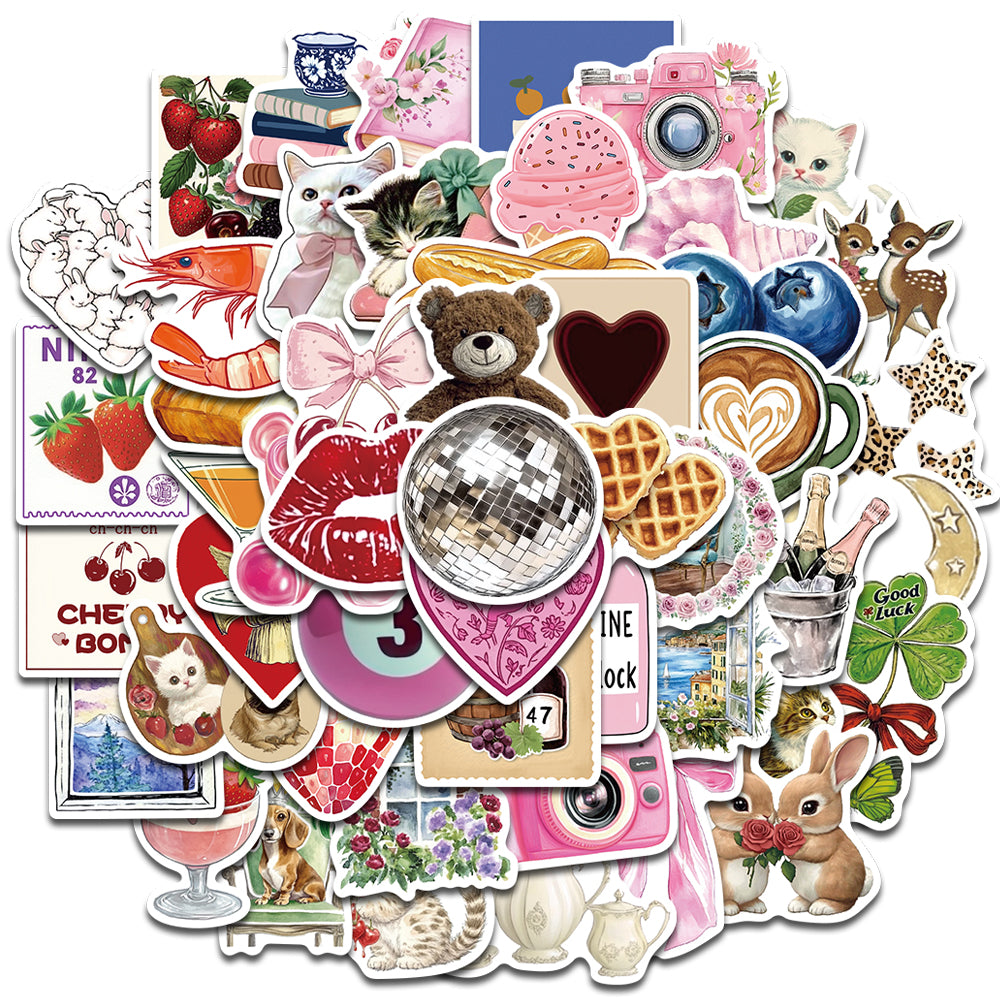 Creative Sticker Pack 50PCS Aesthetic Decals For DIY Decor Laptop Phone Luggage  Wall Art 1