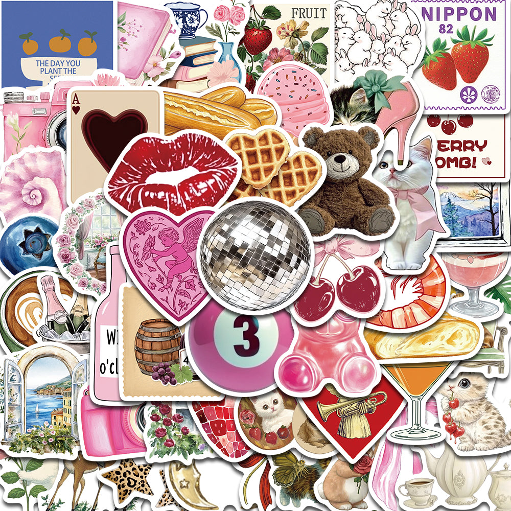 Creative Sticker Pack 50PCS Aesthetic Decals For DIY Decor Laptop Phone Luggage  Wall Art 6