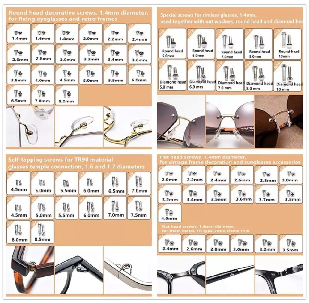 Eyeglass Repair Kit Optical Screwdriver Nose Pads  Screws Set For Glasses  Sunglasses 3