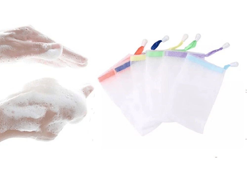 Mesh Soap Saver Bags, Suds Boosting Soap Sock Pouches for Rich Lather & Eco Shower Exfoliating