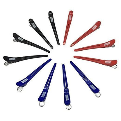 Salon Sectioning Clips, 12-Pack Professional Alligator Hair Clips with Non-Slip Grip