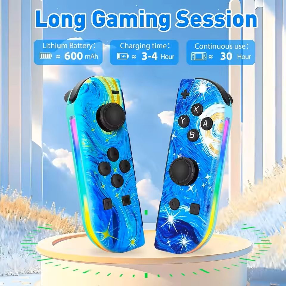 Wireless Joypad Controllers For Switch OLED Lite  Dual Vibration WakeUp Feature Sword Style 15