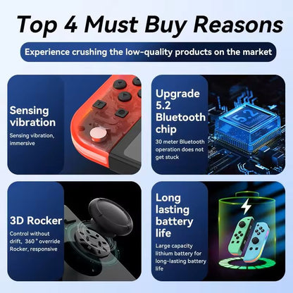 Wireless Joypad Controllers For Switch OLED Lite  Dual Vibration WakeUp Feature Sword Style 9