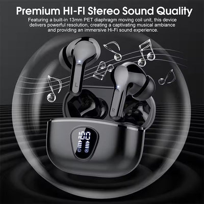 Wireless Earbuds With LED Display Noise Cancelling And Waterproof Design 3