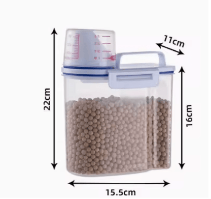 1pc Rice And Grains Food Storage Canister With Measuring Cup Kitchen Moisture Proof And Insect Proo 4
