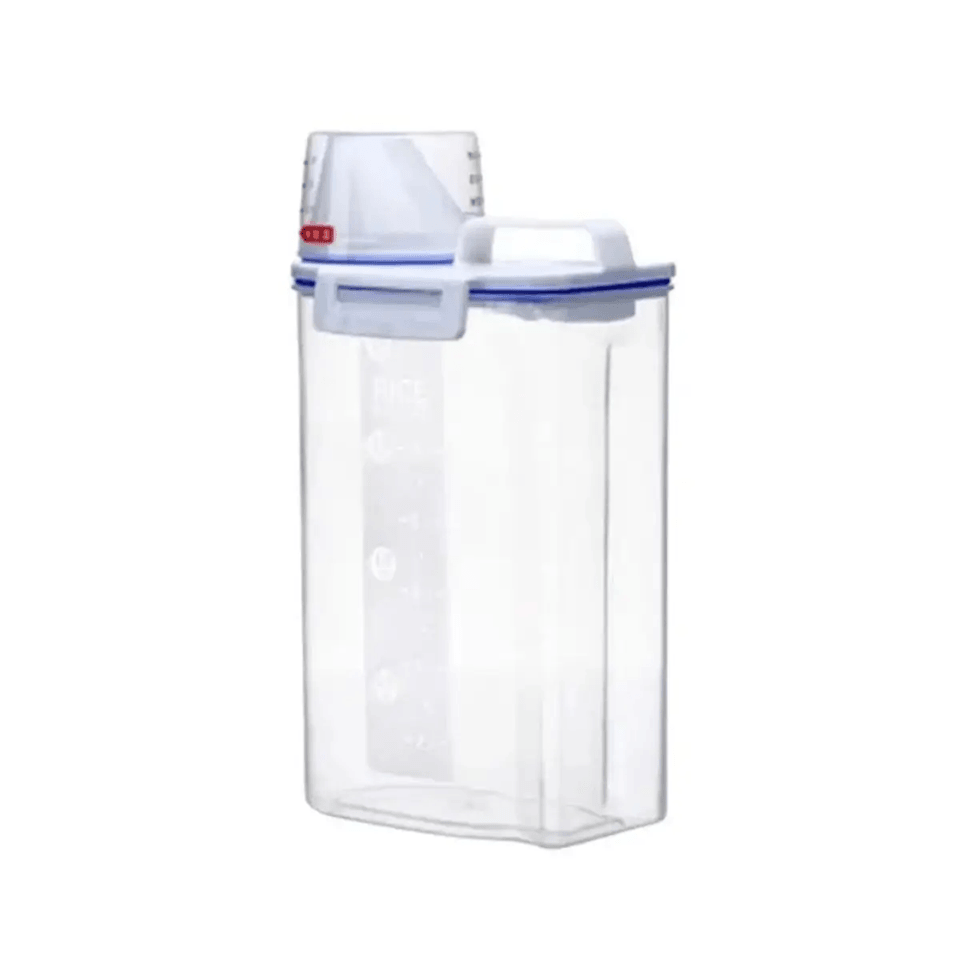 1pc Rice And Grains Food Storage Canister With Measuring Cup Kitchen Moisture Proof And Insect Proo 5