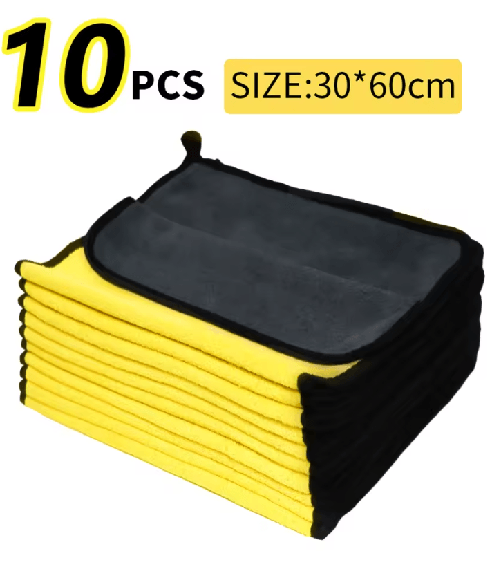 3 5 10Pcs Car Wash Microfiber Towel 30x30 60CM Car Cleaning Drying Cloth Hemming Car Care Cloth Det