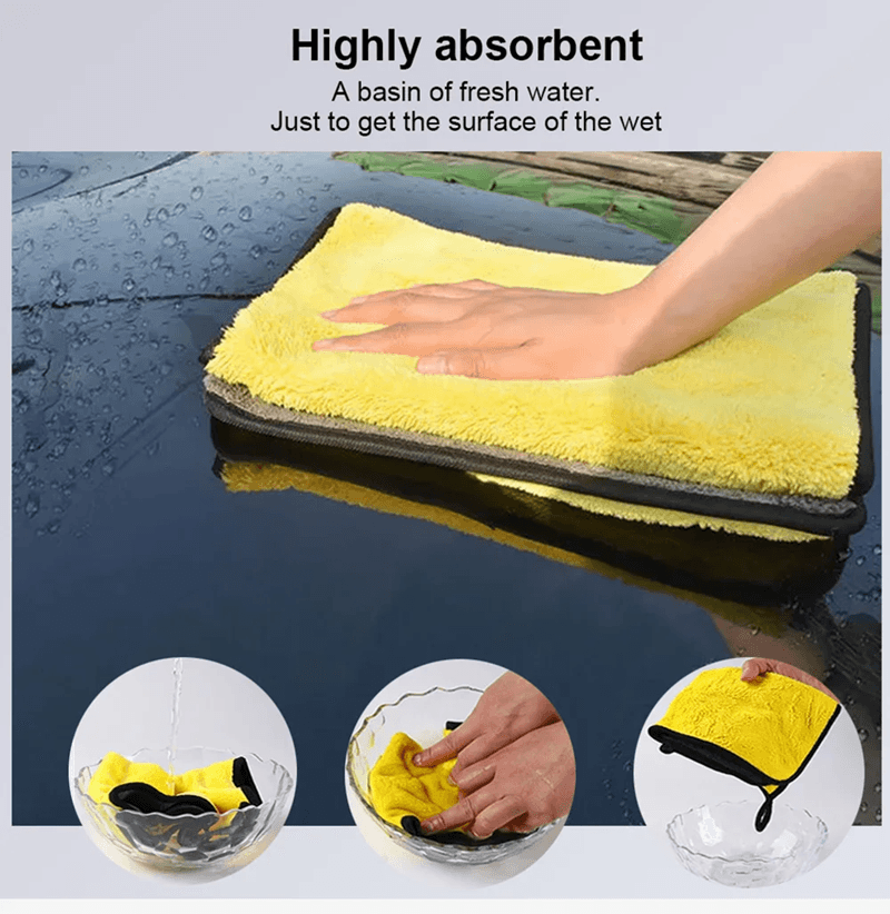 3 5 10Pcs Car Wash Microfiber Towel 30x30 60CM Car Cleaning Drying Cloth Hemming Car Care Cloth Det