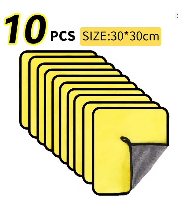3 5 10Pcs Car Wash Microfiber Towel 30x30 60CM Car Cleaning Drying Cloth Hemming Car Care Cloth Det