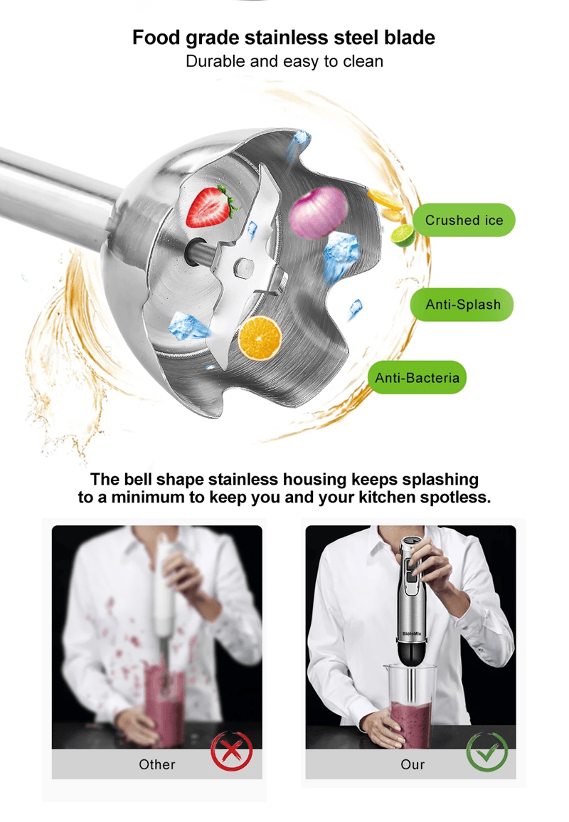 BioloMix 4 In 1 Hand Blender With Chopper And Smoothie Cup 7